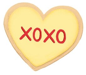 Xoxo heart cookie png sticker, Valentine's graphic, transparent background