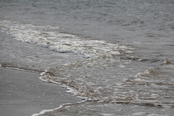 Image of waves crashing at Dadaepo Beach in Busan
