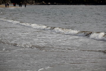Image of waves crashing at Dadaepo Beach in Busan
