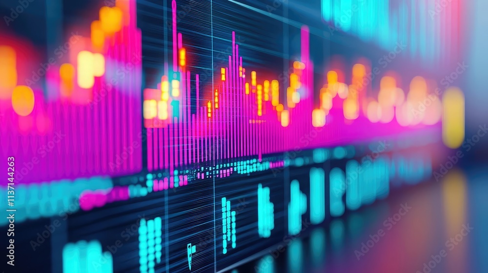 Aufkleber weather forecast concept. vibrant data visualization with colorful graphs representing market trends
