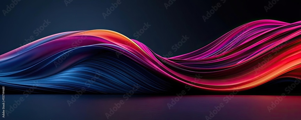 Poster wave abstract background idea. colorful abstract waves of light in a dynamic flow, perfect for creat