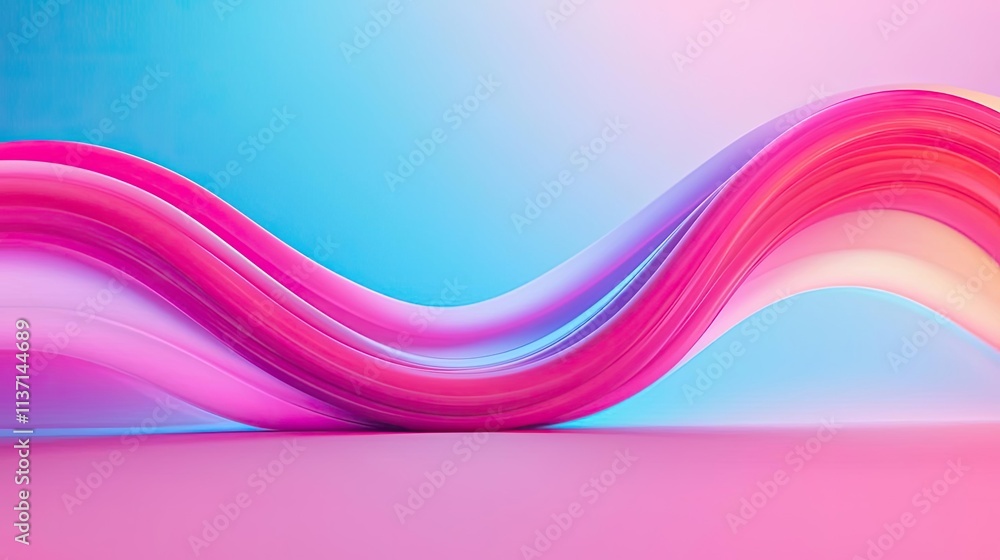 Poster wave abstract background idea. vibrant wave patterns in pink and blue, showcasing a blend of colors 