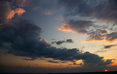 Dramatic sky with stormy clouds