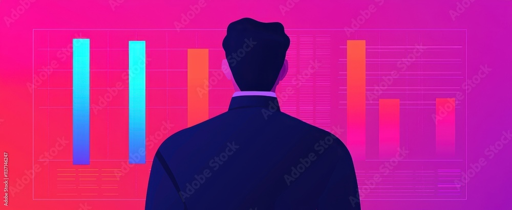 Aufkleber business analysis visualization with colorful graphs and charts