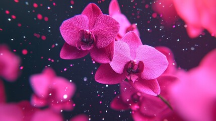 Vibrant Pink Orchids in Sparkling Festive Air