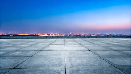 Fototapeta premium A vibrant night cityscape with busy roads and glowing traffic under a dramatic sky5