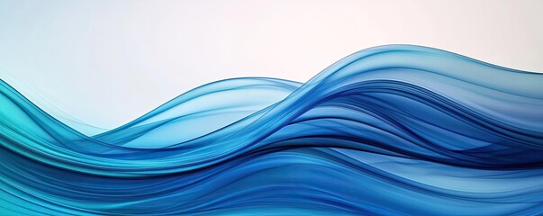 Fototapeta premium Wave abstract background idea. Beautiful abstract blue waves creating a smooth and calming visual effect.