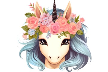 Cute unicorn line and color. Vector illustration for coloring book Cute watercolor girls set - Little princess