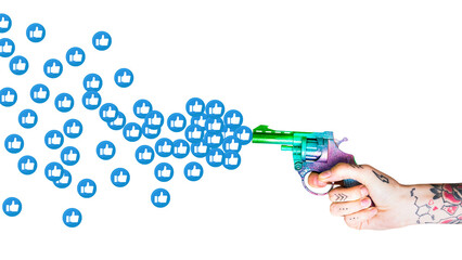 Person firing like gun png social media reaction