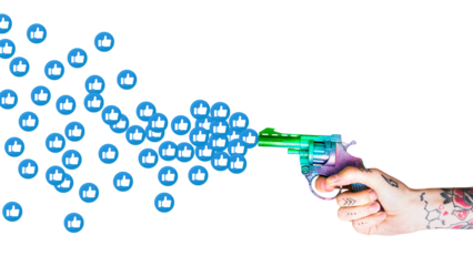 Person firing like gun png social media reaction