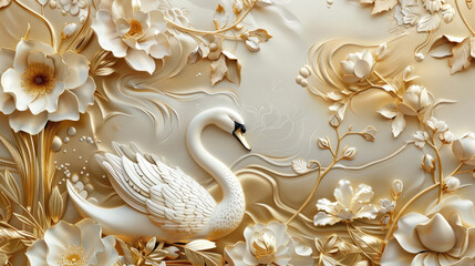 golden ornament on a wall