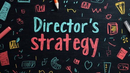 Creative Chalkboard Illustration for Director's Strategy Concept