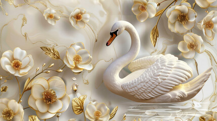 Obraz premium swan on the water