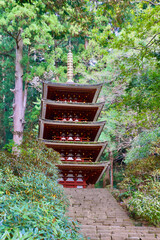 秋の室生寺・五重塔（奈良県・宇陀市）