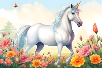 Fototapeta premium fantasy, horse, dream, magic, pony, graphic, print, rainbow, fairy, mythology, doodle, outline, page, star, birthday, book, clip art, coloured, elephant, greeting, imagination, invitation, mane