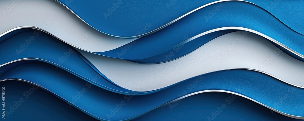 Poster wave abstract background idea. abstract waves in varying shades of blue and white create a fluid and