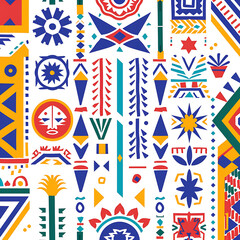 Fototapeta premium Colorful Geometric Pattern with Unique Shapes and Designs