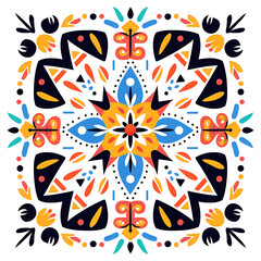 Colorful Geometric Mandala Design for Backgrounds