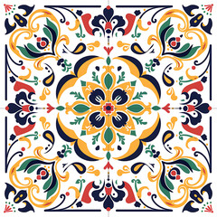 Fototapeta premium Colorful Floral Pattern with Intricate Design Elements