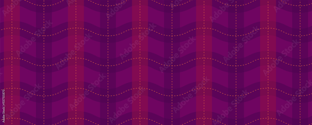 Poster purple wavy pattern with doted lines background vector