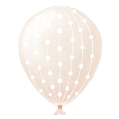 White party balloon element png with white dots and lines