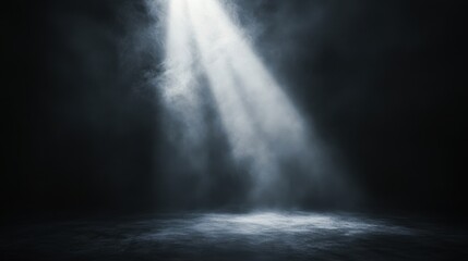 Fototapeta premium A Spotlight Illuminating a Dusty, Dark Surface