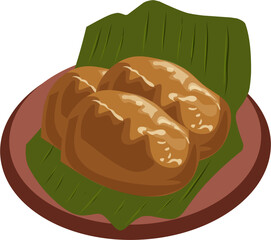 Gemblong cake traditional Indonesian food vector clipart