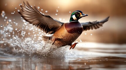 Wood Duck in Flight: A Splash of Nature's Beauty