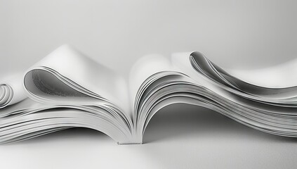 Open Book with Curved Pages
