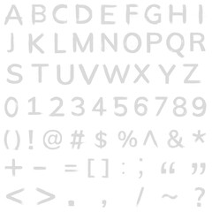 Alphabet, numbers, symbols png brush stroke set