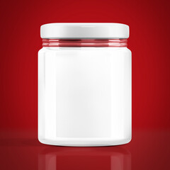 Png glass jar mockup, transparent design