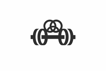 Fototapeta premium creative gym weight plates icon and logo vector illustration 