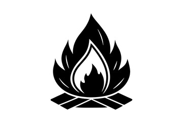 Campfire icon silhouette vector.