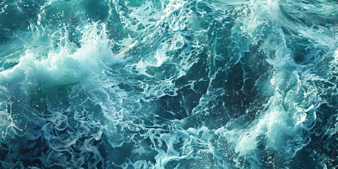 Obraz premium Ocean Wave Texture: White Foam and Turquoise Water