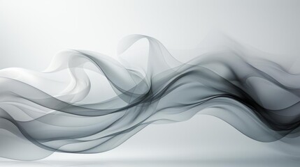 Fototapeta premium A long, curvy line of smoke is shown in a white background