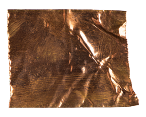 Metallic tape png, wrinkled bronze journal sticker, collage element design