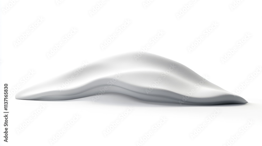 Poster abstract white shape with smooth curves and soft shadows in space