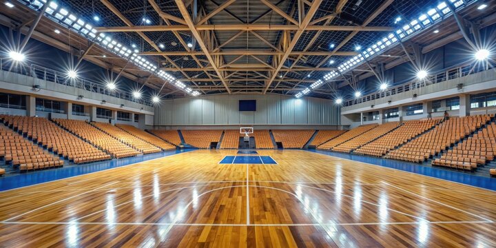 Basketball court inside the popular Senayan arena in Jakarta, Indonesia, Basketball, Court, Arena, Sports, Game, Competition, Players