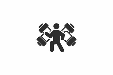 creative gym run icon and logo vector illustration  