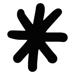 Doodle asterisk png, collage element, transparent background