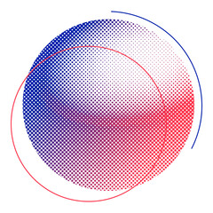 Png Colorful halftone abstract circle element, transparent background