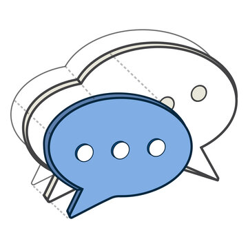 Png blue text message 3D icon, transparent background