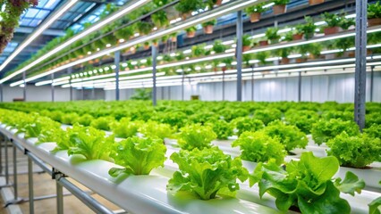 Fresh hydroponic greens growing in indoor garden, hydroponic, greens, indoor, garden, fresh, produce, plants