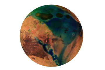 Planets for use in your photos or art images. Made from liquid art using water, paint, soap, oil...