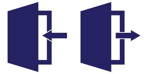 logout and login arrow icon and door icon exit and entry icon vector illustration eps 10,