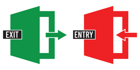 login and logout icon. door entry exit icon vector illustration eps 10.