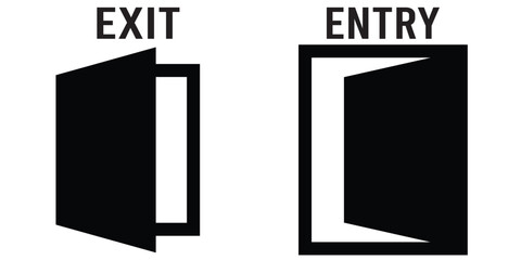 door exit and entry  arrow icon.  logout and login icon vector illustration eps 10.