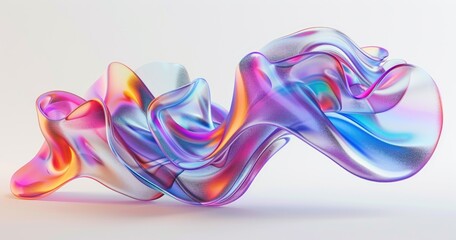 A colorful, flowing abstract design resembling fabric or liquid in vibrant hues.