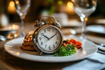 Alarm Clock on Breakfast Plate