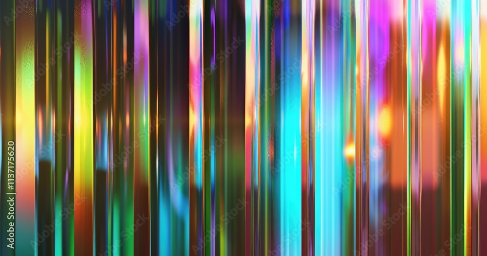 Poster a vibrant abstract image featuring colorful vertical streaks and light patterns.